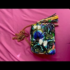 Shoulder bag with butterfly/floral print